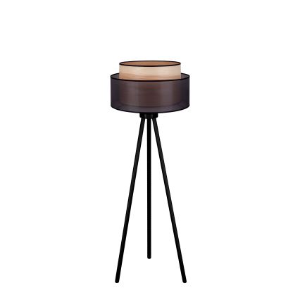 Duolla - Staande Lamp WOOD BOHO 1xE27/15W/230V diameter 45 cm zwart/beige