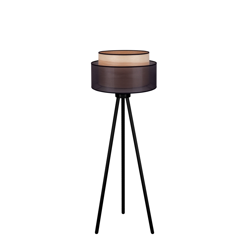 Duolla - Staande Lamp WOOD BOHO 1xE27/15W/230V diameter 45 cm zwart/beige