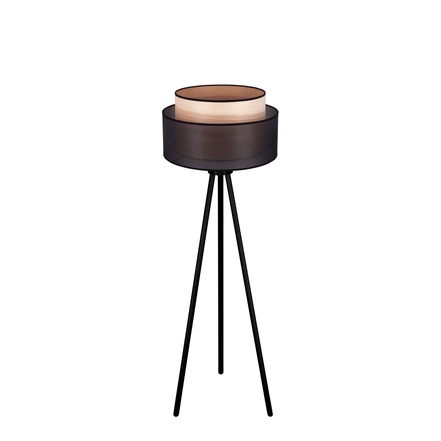 Duolla - Staande Lamp WOOD BOHO 1xE27/15W/230V diameter 45 cm zwart/beige