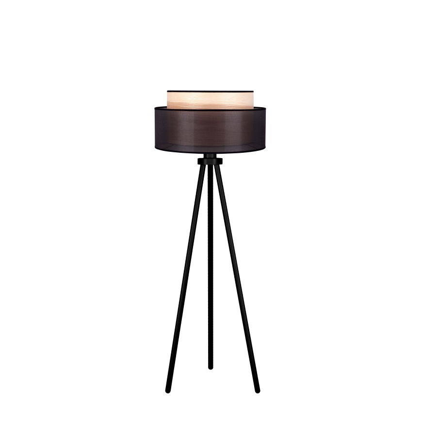 Duolla - Staande Lamp WOOD BOHO 1xE27/15W/230V diameter 45 cm zwart/beige