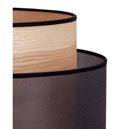 Duolla - Staande Lamp WOOD BOHO 1xE27/15W/230V diameter 45 cm zwart/beige