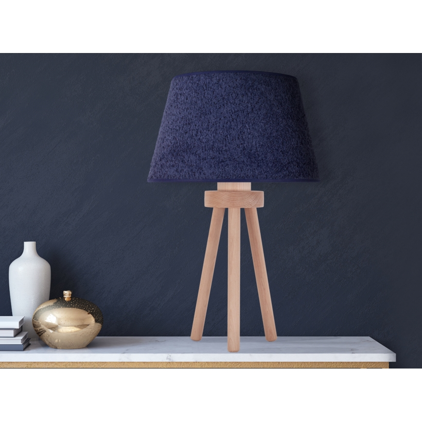 Duolla - Tafellamp BOUCLE 1xE27/15W/230V diameter 28 cm blauw/hout