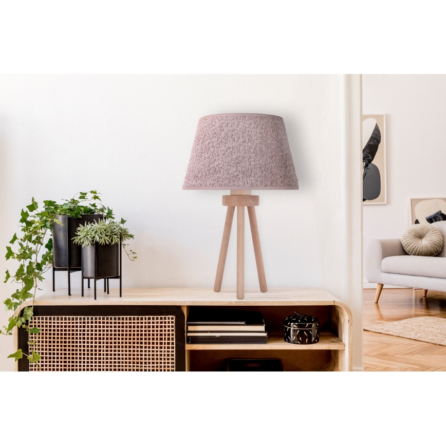 Duolla - Tafellamp BOUCLE 1xE27/15W/230V diameter 28 cm bruin/hout