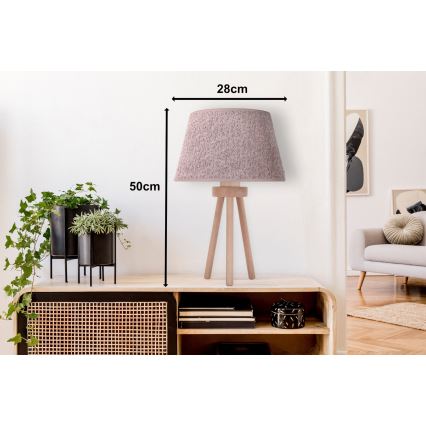 Duolla - Tafellamp BOUCLE 1xE27/15W/230V diameter 28 cm bruin/hout
