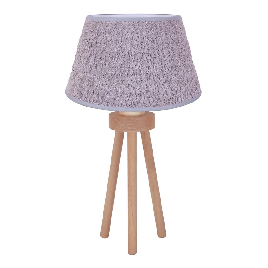 Duolla - Tafellamp BOUCLE 1xE27/15W/230V diameter 28 cm grijs/hout