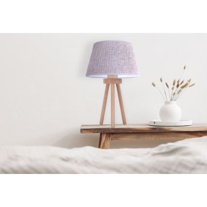 Duolla - Tafellamp BOUCLE 1xE27/15W/230V diameter 28 cm grijs/hout