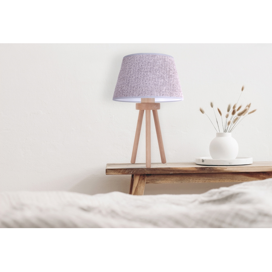 Duolla - Tafellamp BOUCLE 1xE27/15W/230V diameter 28 cm grijs/hout