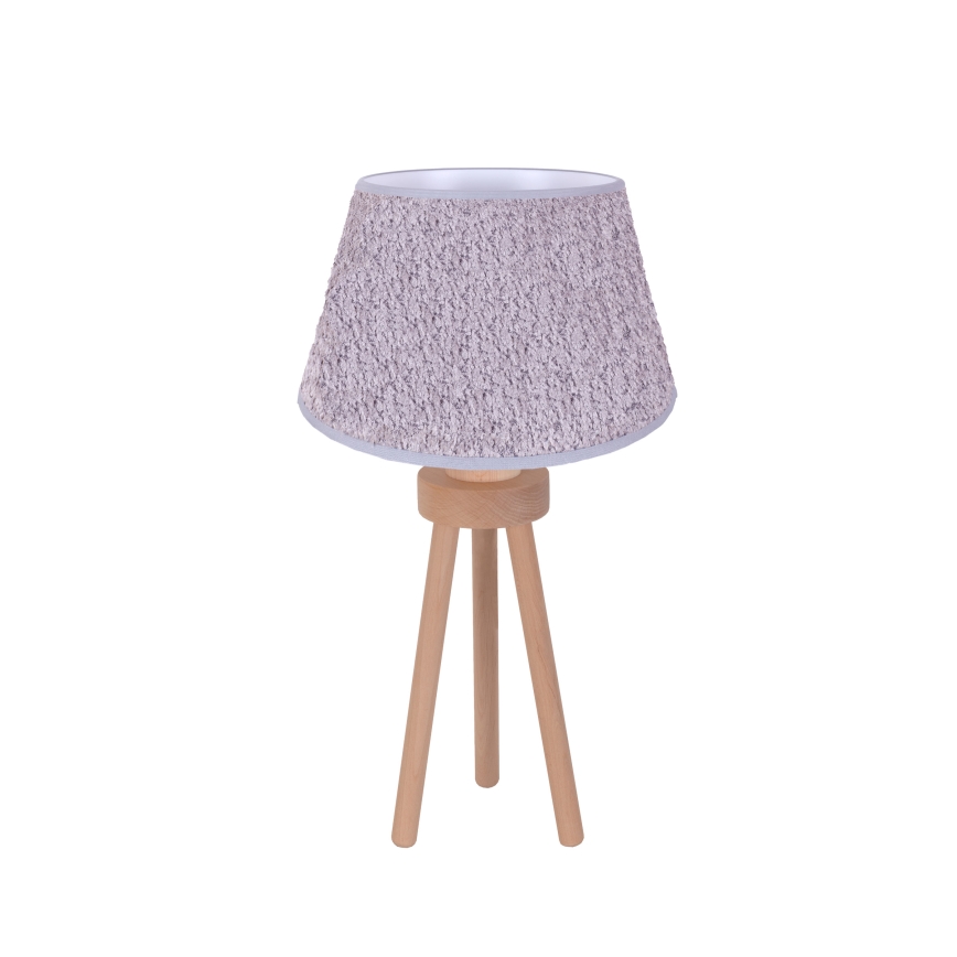 Duolla - Tafellamp BOUCLE 1xE27/15W/230V diameter 28 cm grijs/hout