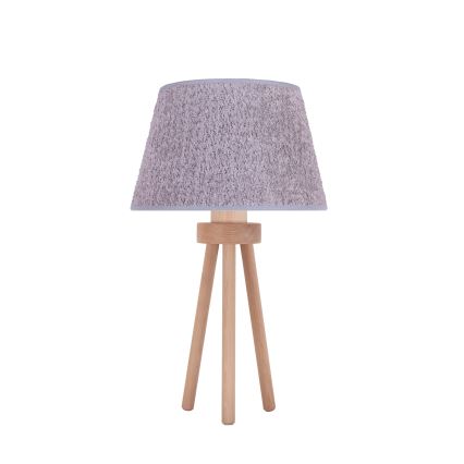 Duolla - Tafellamp BOUCLE 1xE27/15W/230V diameter 28 cm grijs/hout