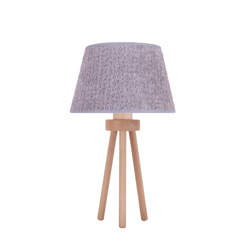 Duolla - Tafellamp BOUCLE 1xE27/15W/230V diameter 28 cm grijs/hout