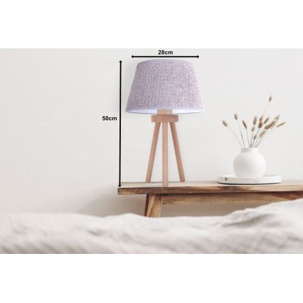 Duolla - Tafellamp BOUCLE 1xE27/15W/230V diameter 28 cm grijs/hout