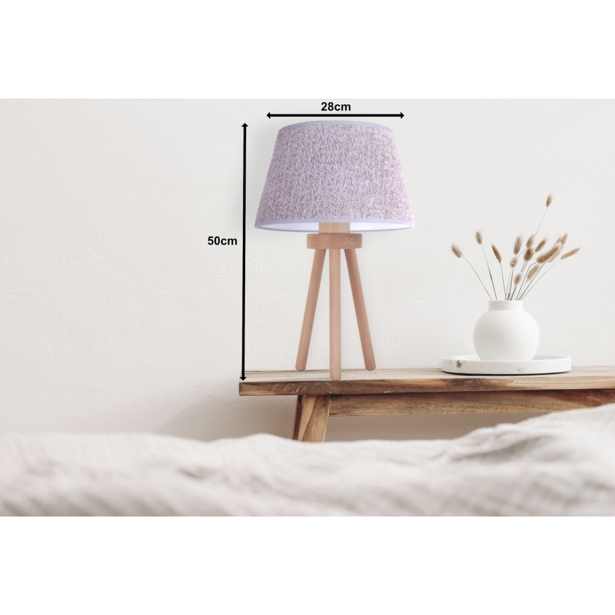 Duolla - Tafellamp BOUCLE 1xE27/15W/230V diameter 28 cm grijs/hout