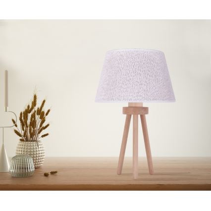 Duolla - Tafellamp BOUCLE 1xE27/15W/230V diameter 28 cm wit/hout