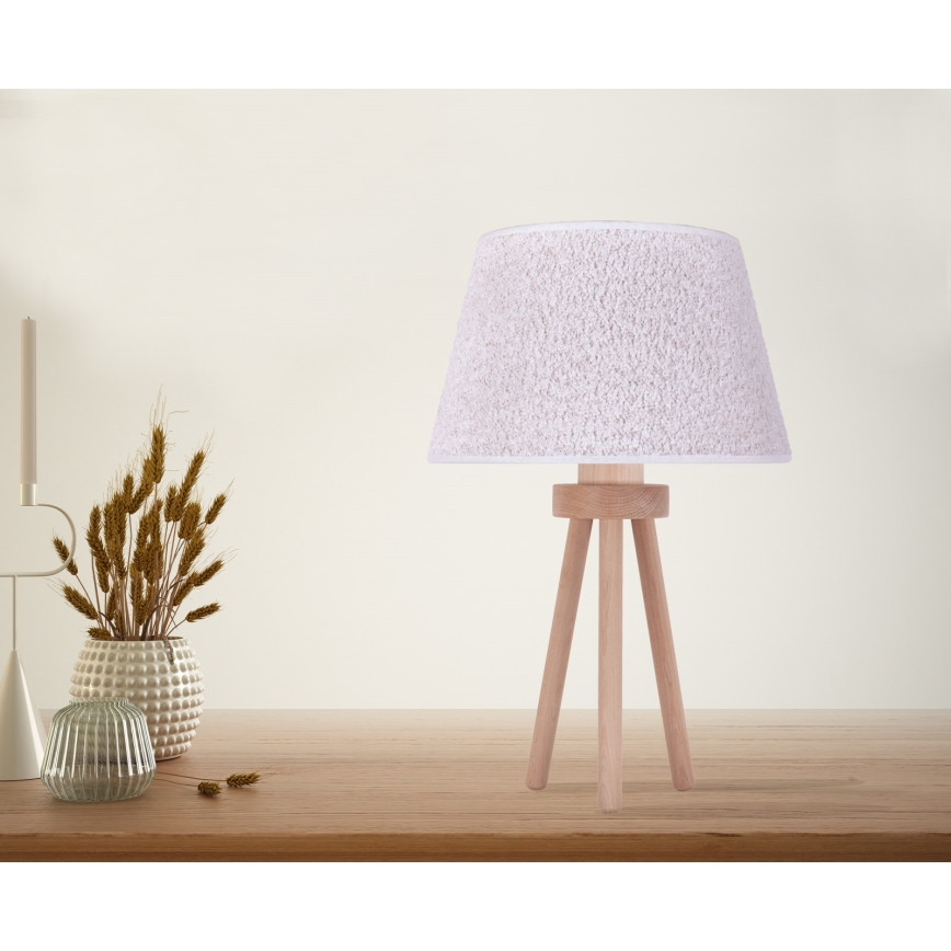 Duolla - Tafellamp BOUCLE 1xE27/15W/230V diameter 28 cm wit/hout