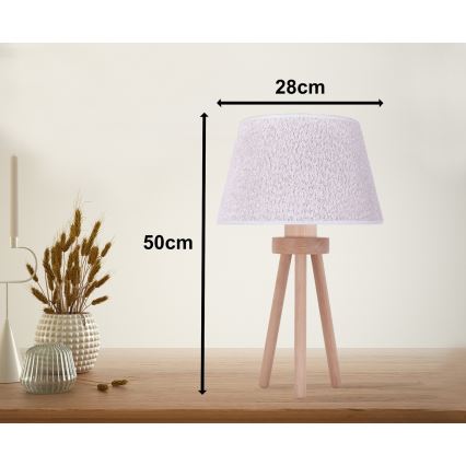 Duolla - Tafellamp BOUCLE 1xE27/15W/230V diameter 28 cm wit/hout