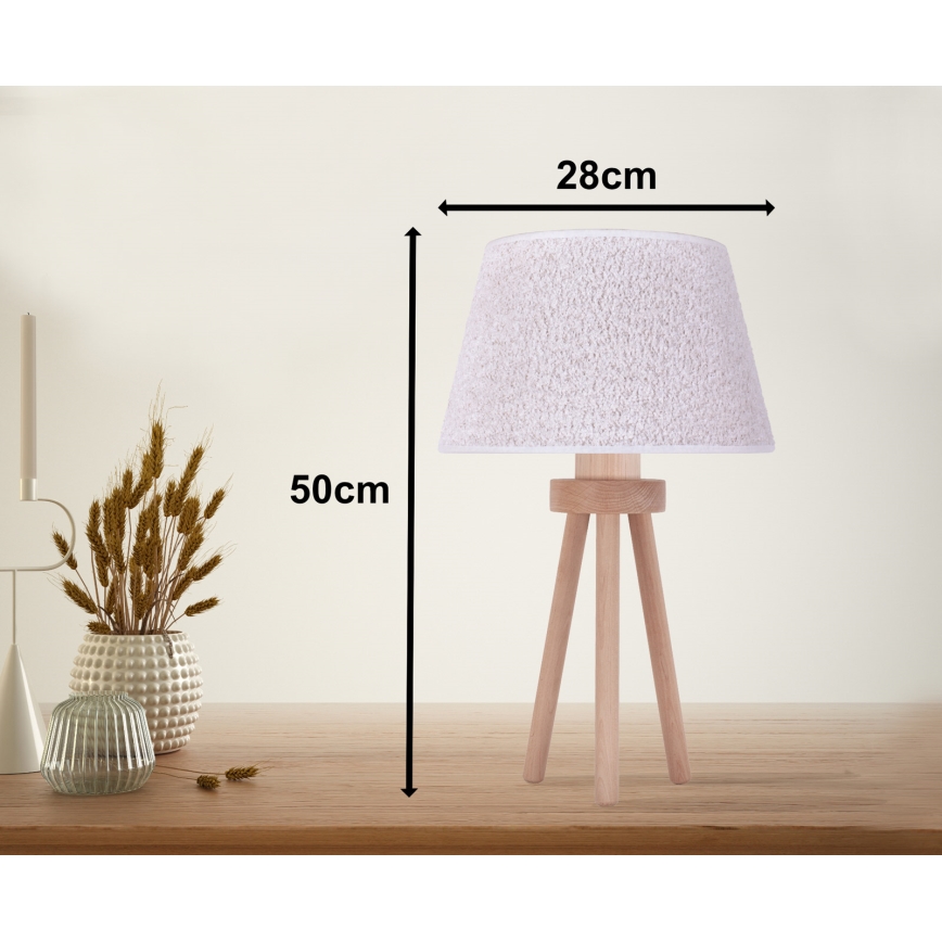 Duolla - Tafellamp BOUCLE 1xE27/15W/230V diameter 28 cm wit/hout