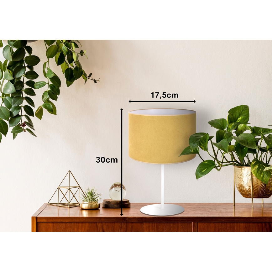 Duolla - Tafellamp BRISTOL 1xE14/15W/230V diameter 17,5 cm geel/wit