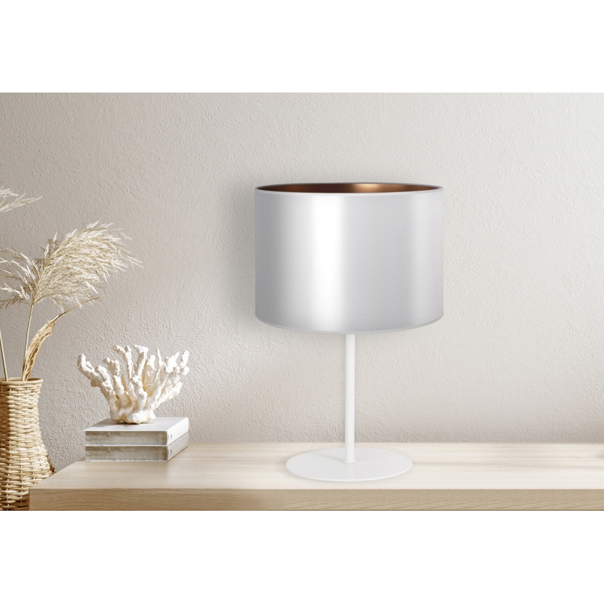 Duolla - Tafellamp CANNES 1xE14/15W/230V diameter 20 cm zilver/koper/wit