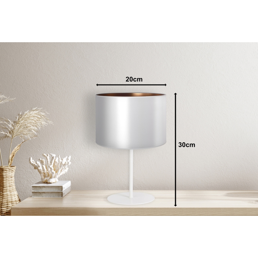 Duolla - Tafellamp CANNES 1xE14/15W/230V diameter 20 cm zilver/koper/wit