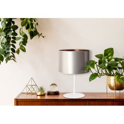 Duolla - Tafellamp CANNES 1xE14/15W/230V diameter 20 cm zilver/koper/wit