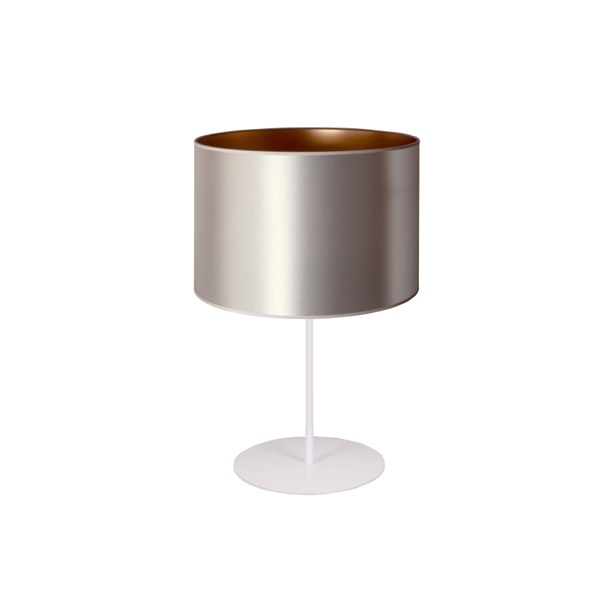 Duolla - Tafellamp CANNES 1xE14/15W/230V diameter 20 cm zilver/koper/wit