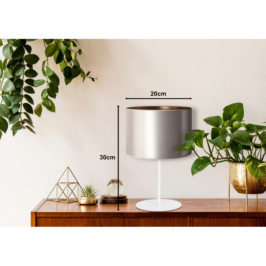 Duolla - Tafellamp CANNES 1xE14/15W/230V diameter 20 cm zilver/koper/wit