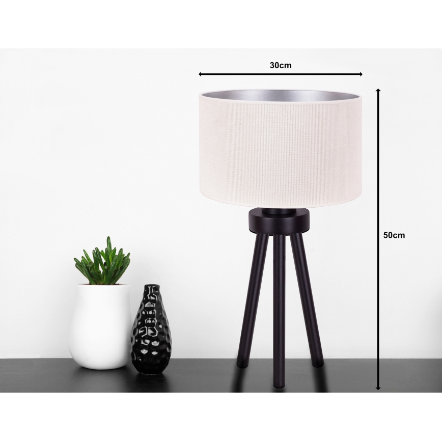 Duolla - Tafellamp LYON 1xE27/15W/230V diameter 30 cm crème