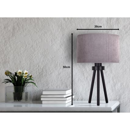 Duolla - Tafellamp LYON 1xE27/15W/230V diameter 30 cm grijs