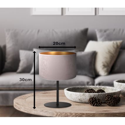 Duolla - Tafellamp ROLLER 1xE14/15W/230V diameter 20 cm grijs/goud