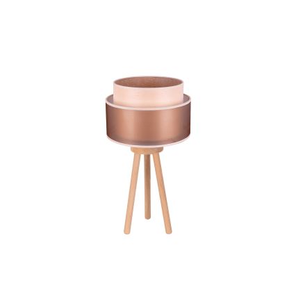 Duolla - Tafellamp WOOD BOHO 1xE27/15W/230V diameter 25 cm koper/bruin/beige