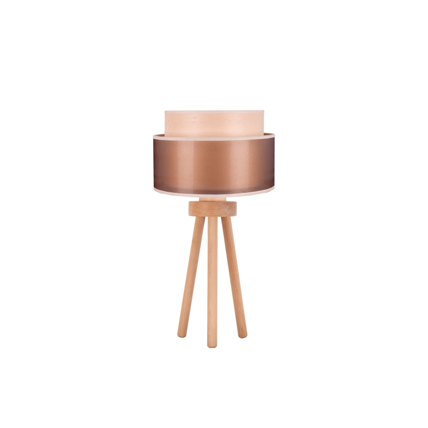 Duolla - Tafellamp WOOD BOHO 1xE27/15W/230V diameter 25 cm koper/bruin/beige