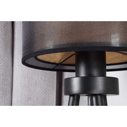 Duolla - Tafellamp WOOD BOHO 1xE27/15W/230V diameter 25 cm zwart/beige