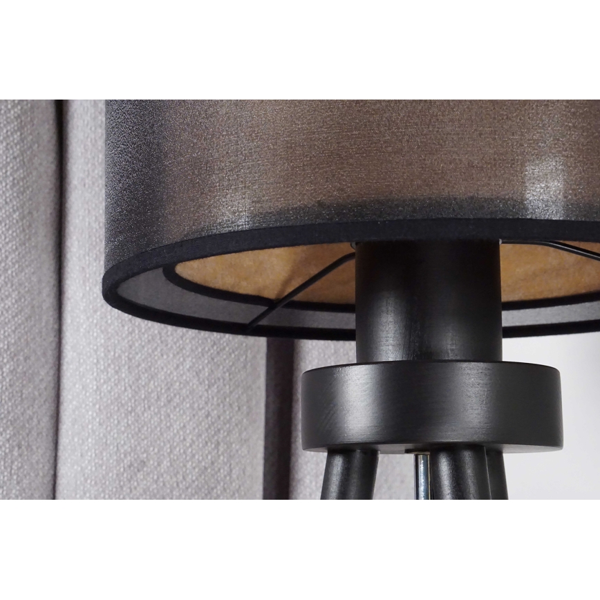 Duolla - Tafellamp WOOD BOHO 1xE27/15W/230V diameter 25 cm zwart/beige