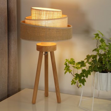 Duolla - Tafellamp YUTE TRIO 1xE27/15W/230V diameter 25 cm bruin/grijs/beige