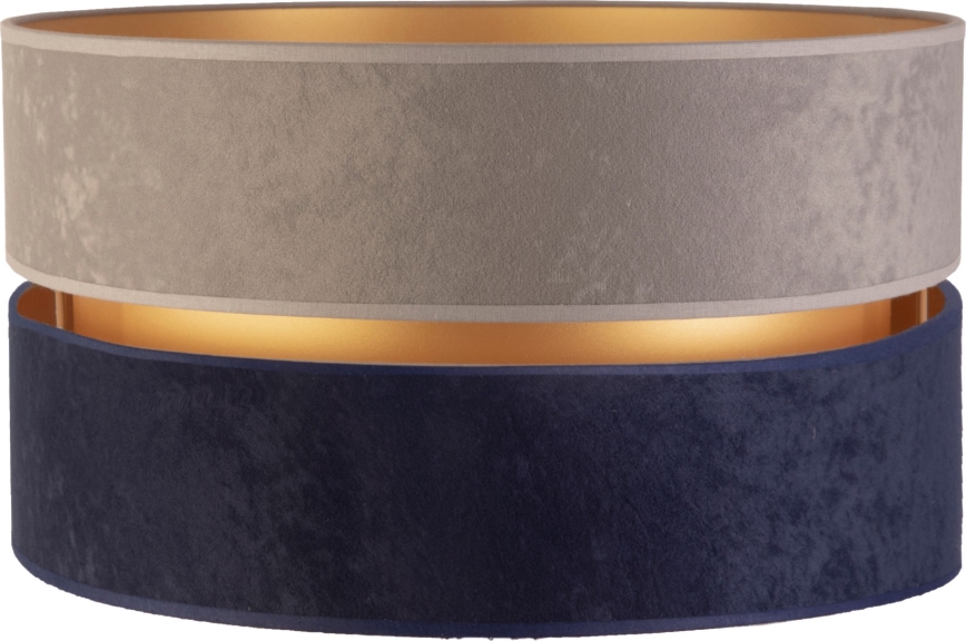 Duolla - Universele lampenkap DUO E27 diameter 40 cm grijs/blauw/goud