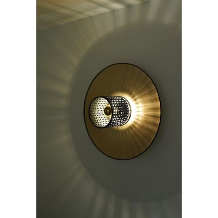 Duolla - Wandlamp TOKYO RATTAN 1xE27/15W/230V diameter 50 cm goud/zwart