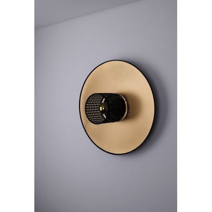 Duolla - Wandlamp TOKYO RATTAN 1xE27/15W/230V diameter 50 cm goud/zwart