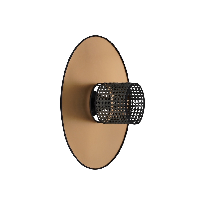 Duolla - Wandlamp TOKYO RATTAN 1xE27/15W/230V diameter 50 cm goud/zwart