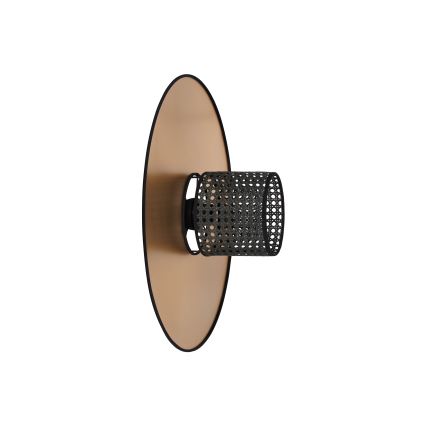 Duolla - Wandlamp TOKYO RATTAN 1xE27/15W/230V diameter 50 cm goud/zwart