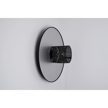 Duolla - Wandlamp TOKYO RATTAN 1xE27/15W/230V diameter 50 cm zilver/zwart