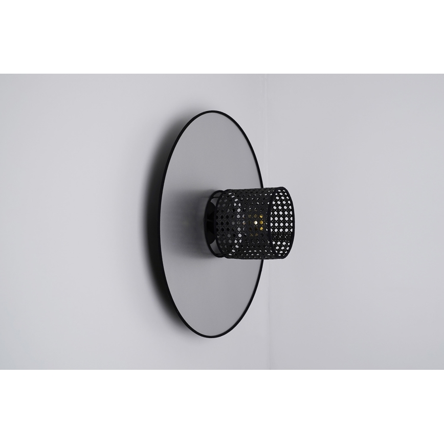 Duolla - Wandlamp TOKYO RATTAN 1xE27/15W/230V diameter 50 cm zilver/zwart