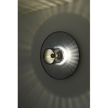 Duolla - Wandlamp TOKYO RATTAN 1xE27/15W/230V diameter 50 cm zilver/zwart