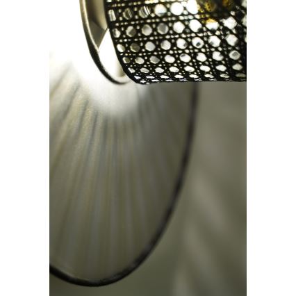 Duolla - Wandlamp TOKYO RATTAN 1xE27/15W/230V diameter 50 cm zilver/zwart