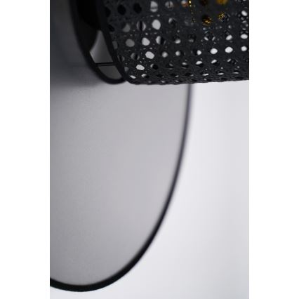 Duolla - Wandlamp TOKYO RATTAN 1xE27/15W/230V diameter 50 cm zilver/zwart