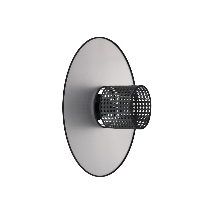 Duolla - Wandlamp TOKYO RATTAN 1xE27/15W/230V diameter 50 cm zilver/zwart