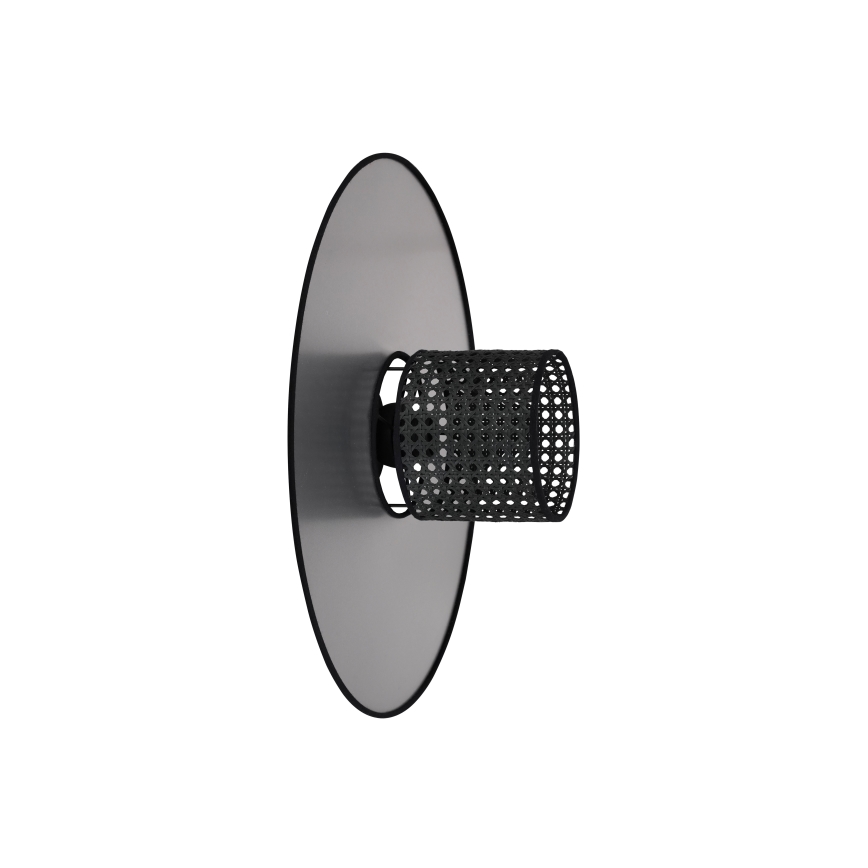 Duolla - Wandlamp TOKYO RATTAN 1xE27/15W/230V diameter 50 cm zilver/zwart