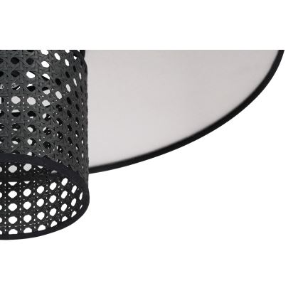 Duolla - Wandlamp TOKYO RATTAN 1xE27/15W/230V diameter 50 cm zilver/zwart