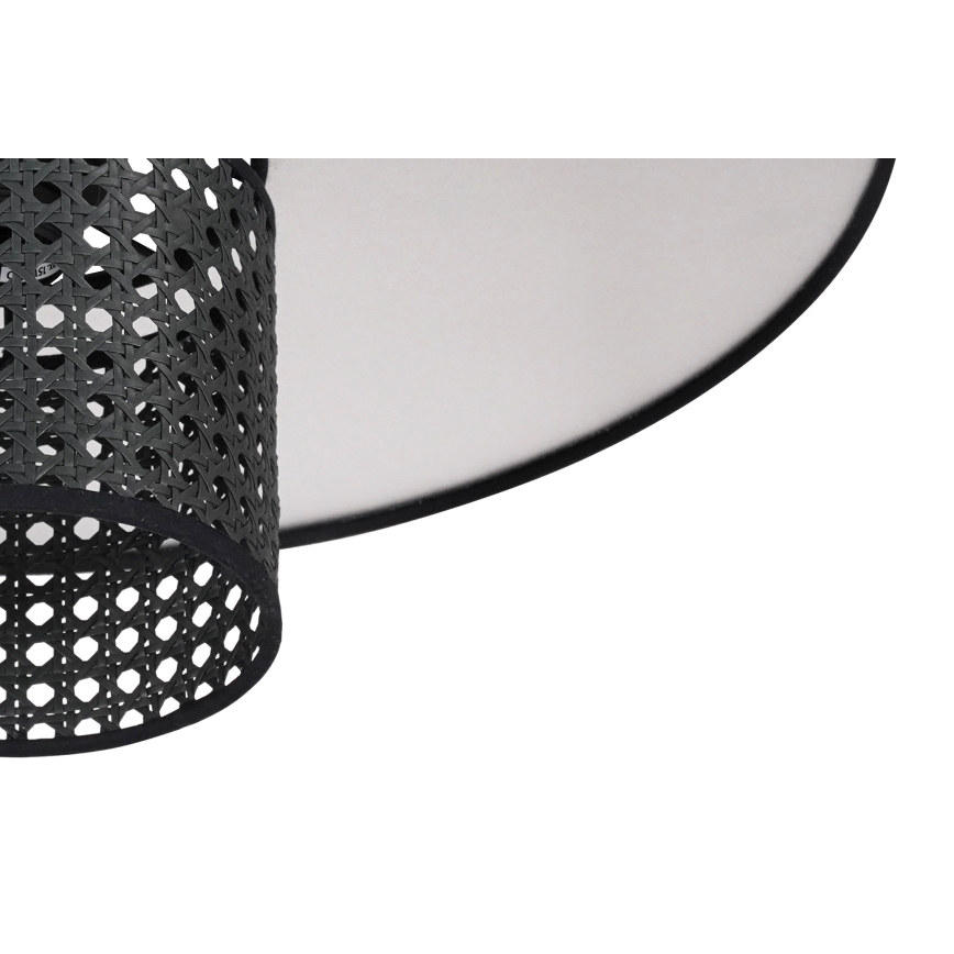 Duolla - Wandlamp TOKYO RATTAN 1xE27/15W/230V diameter 50 cm zilver/zwart
