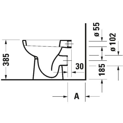 Duravit 21080900002 - Staand toilet D-CODE keramiek/glanzend wit