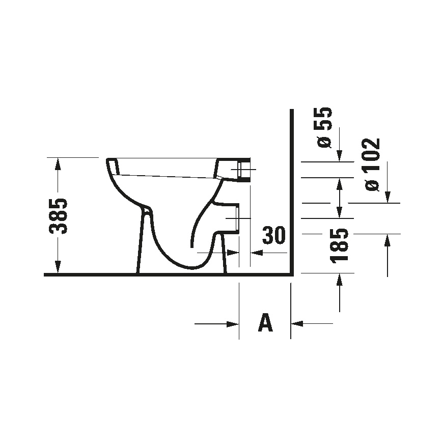 Duravit 21080900002 - Staand toilet D-CODE keramiek/glanzend wit